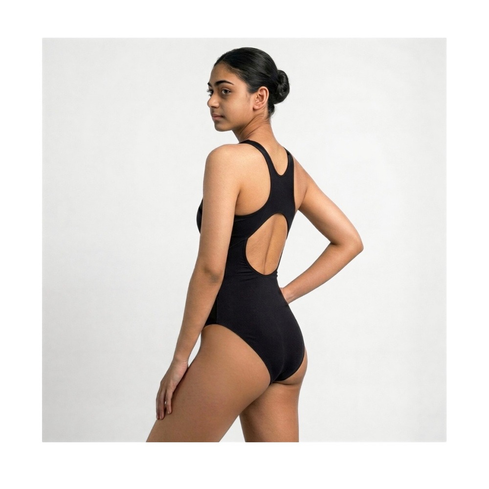 Eltee SwimSync One Piece Period Performance Swimsuit Black W10 Teen Racerback